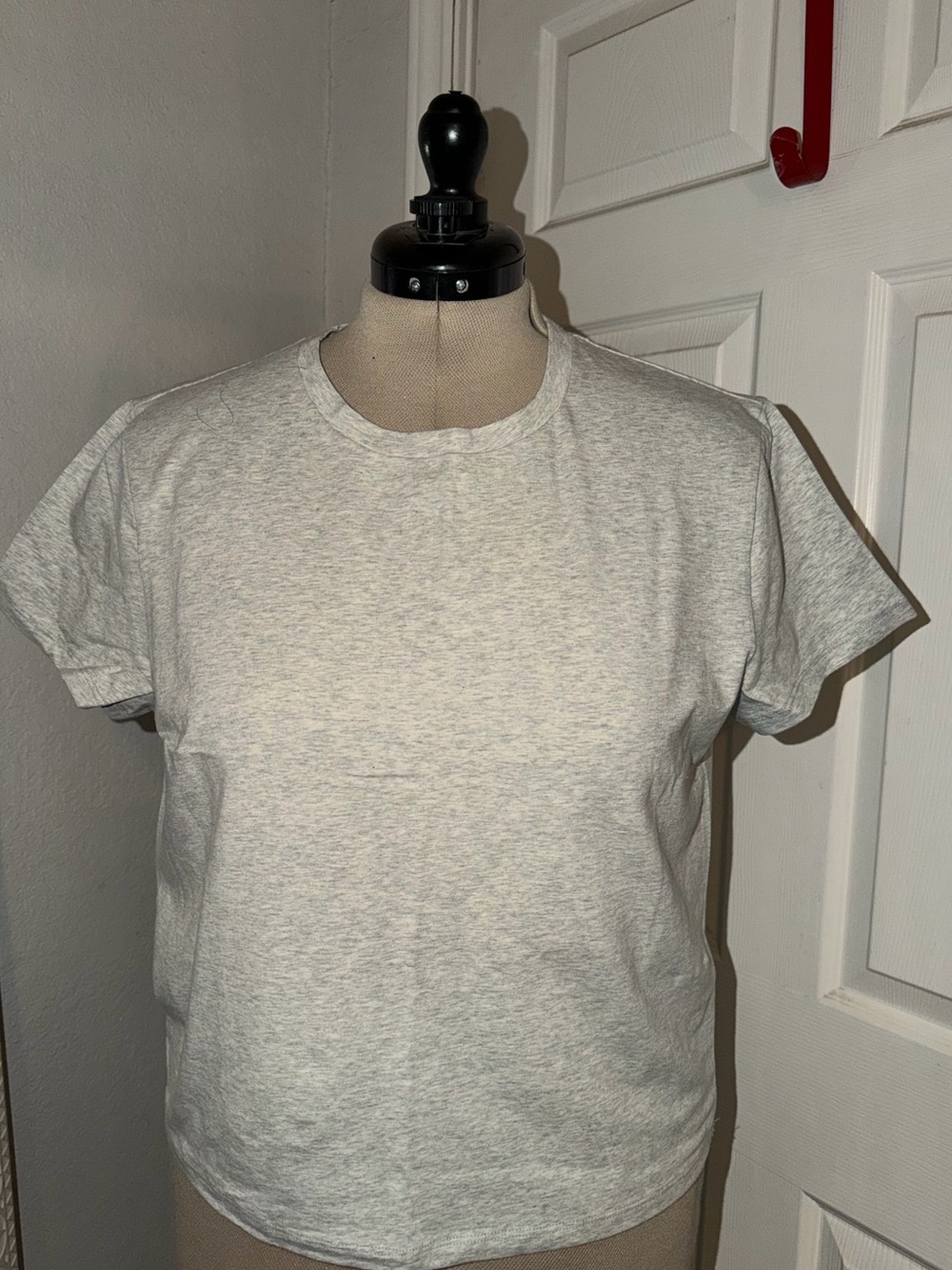 Abercrombie & Fitch Light Heather Gray Baby Tee